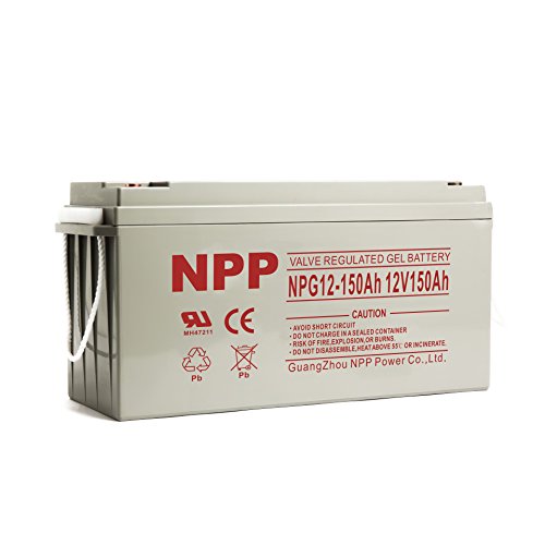 NPP NPG12-150Ah 12V 150Ah Gel Deep Cycle Rechargeable Battery with Button Style Terminals