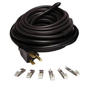 Wrap-On Roof and Gutter Deicing Cable - 100' Black Electric Heating Cord with 3 Prong Plug & 120 Volt Operation - 14101